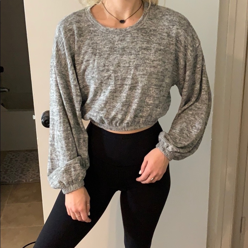 Cropped Grey Sweater
